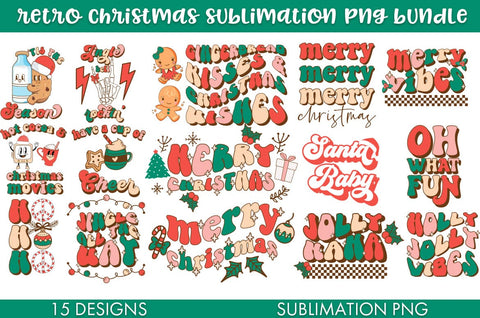Retro Christmas Bundle PNG Sublimation Sublimation Freeling Design House 