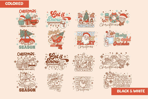 Retro christmas Bundle svg and sublimation SVG dadan_pm 