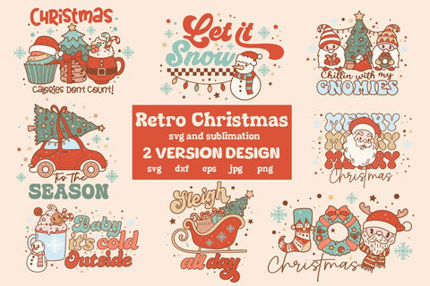 Retro christmas Bundle svg and sublimation SVG dadan_pm 