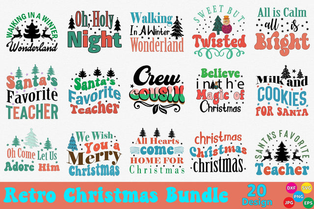 Retro Christmas Bundle SVG SVGArt 