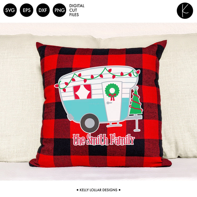 Retro Christmas Camper SVG Kelly Lollar Designs 
