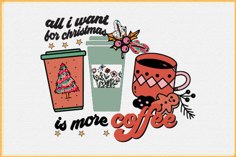 Retro Christmas Coffee Sublimation Sublimation Creativeart88 