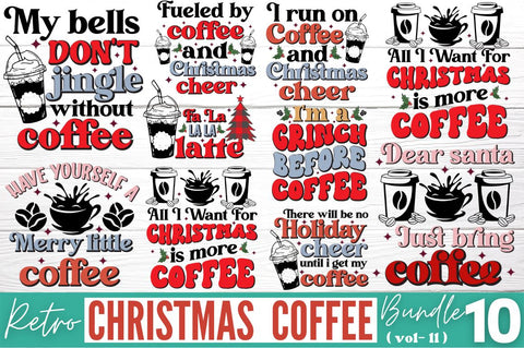 Retro Christmas Coffee SVG Bundle SVG DESIGNISTIC 