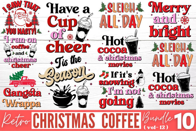 Retro Christmas Coffee SVG Bundle SVG DESIGNISTIC 