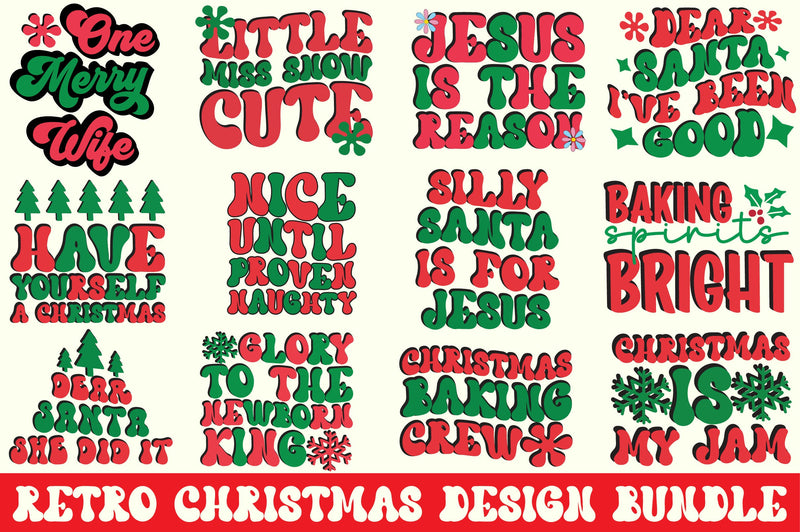 Retro Christmas Design Bundle SVG SVGista 