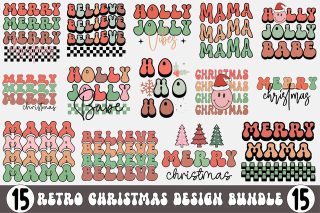 Retro Christmas Design Bundle SVG SVGista 