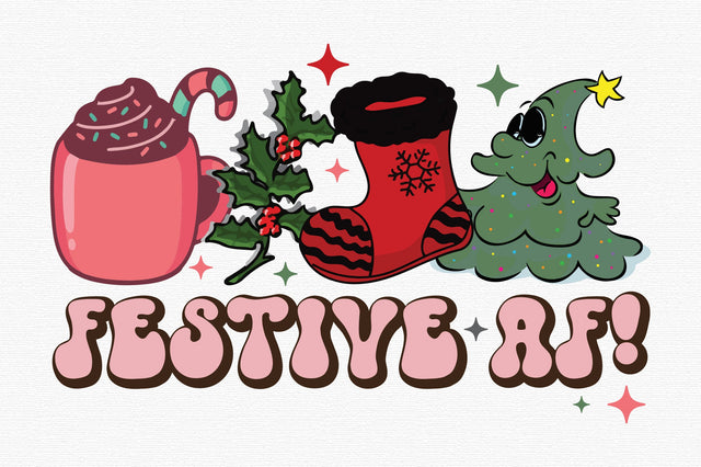 Retro Christmas Festive AF Sublimation SVG designartist 
