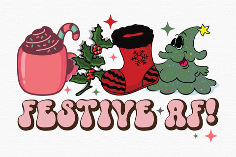 Retro Christmas Festive AF Sublimation SVG designartist 