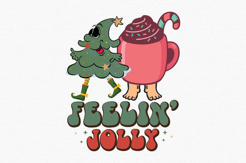 Retro Christmas Holly Jolly Sublimation SVG designartist 