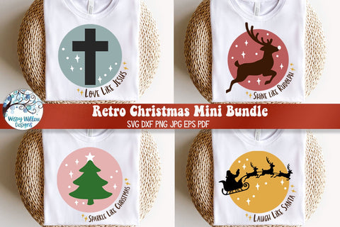 Retro Christmas Mini SVG Bundle SVG Wispy Willow Designs 