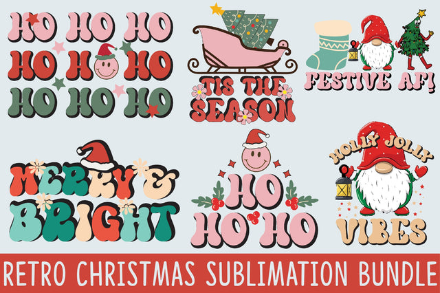 Retro Christmas PNG Sublimation Bundle Sublimation SVGista 