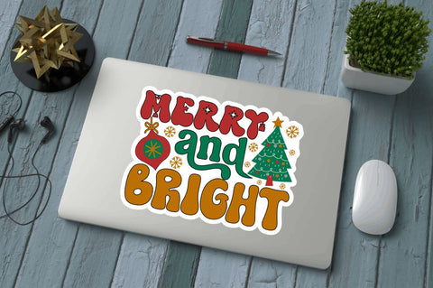 Retro Christmas Printable Stickers Bundle Sublimation Regulrcrative 