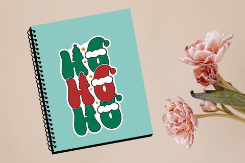 Retro Christmas Printable Stickers Bundle Sublimation Regulrcrative 