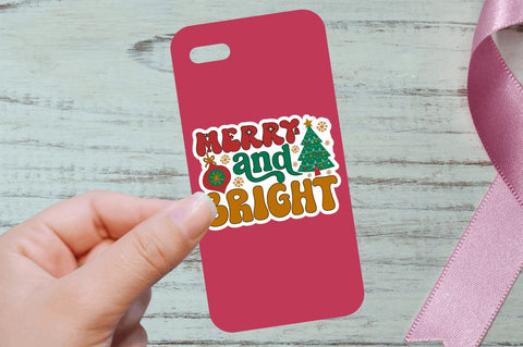 Retro Christmas Printable Stickers Bundle Sublimation Regulrcrative 