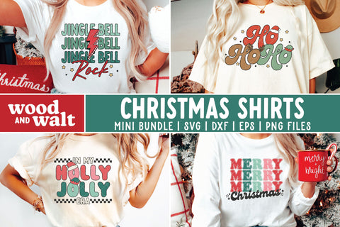 Retro Christmas Shirts SVG Bundle | Holiday Sublimation | Xmas PNG Design SVG Wood And Walt 