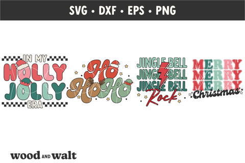 Retro Christmas Shirts SVG Bundle | Holiday Sublimation | Xmas PNG Design SVG Wood And Walt 