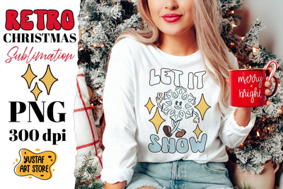 Retro Christmas snowflake sublimation design. Let it snow Sublimation Yustaf Art Store 