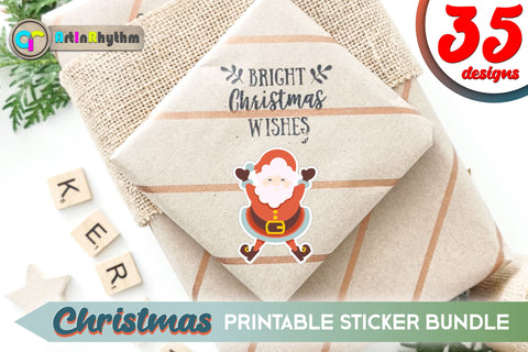 Retro Christmas Sticker Bundle / Printable PNG Clipart SVG Artinrhythm shop 