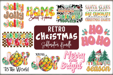 Retro Christmas Sublimation Bundle Sublimation Jagonath Roy 