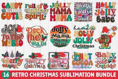 Retro Christmas Sublimation Bundle SVG Regulrcrative 