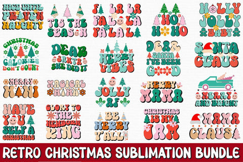 Retro Christmas Sublimation Bundle SVG Rupkotha 