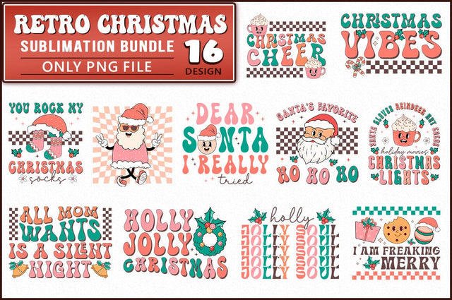 Retro Christmas Sublimation Bundle SVG Shetara Begum 