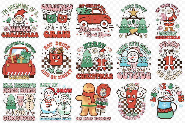 Retro Christmas Sublimation Bundle Vol.3 Sublimation CraftLabSVG 