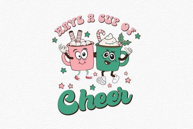 Retro Christmas Sublimation Cartoon Cup SVG designartist 