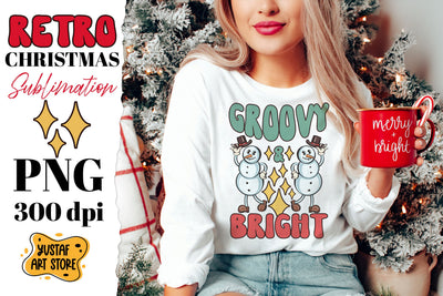 Retro Christmas sublimation design. Groovy & Bright Sublimation Yustaf Art Store 