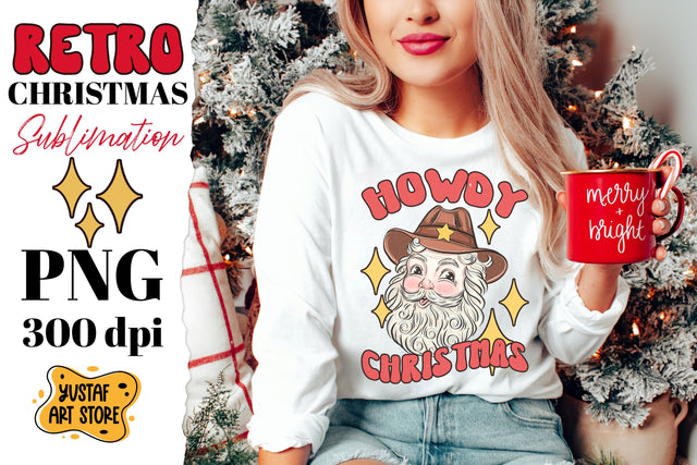 Retro Christmas sublimation design. Howdy Christmas Sublimation Yustaf Art Store 