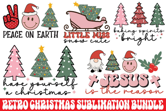 Retro Christmas Sublimation Dundle Sublimation SVGista 