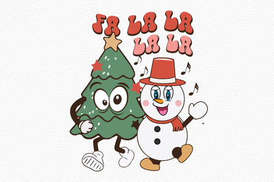 Retro Christmas Sublimation Fa La La SVG designartist 
