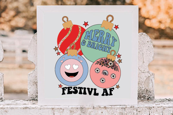 Retro Christmas Sublimation Festive AF Sublimation Creativeart88 