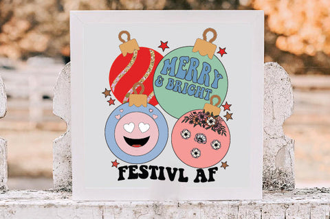 Retro Christmas Sublimation Festive AF Sublimation Creativeart88 