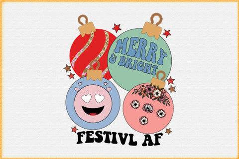 Retro Christmas Sublimation Festive AF Sublimation Creativeart88 