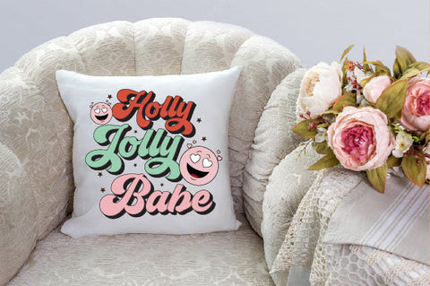 Retro Christmas Sublimation Holly Jolly Sublimation Creativeart88 