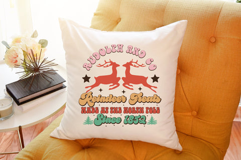 Retro Christmas Sublimation Reindeer SVG designartist 