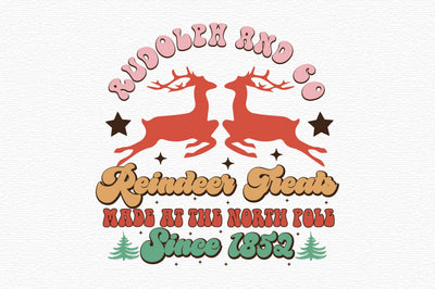Retro Christmas Sublimation Reindeer SVG designartist 