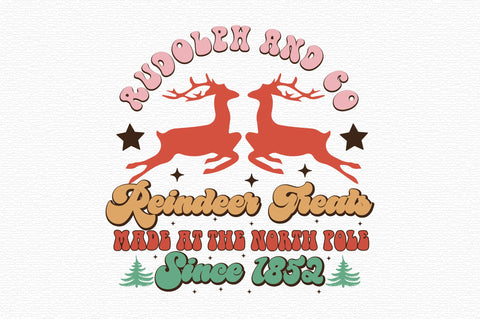 Retro Christmas Sublimation Reindeer SVG designartist 