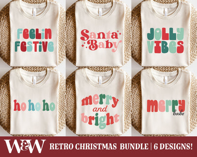 Retro Christmas SVG Bundle | Christmas Shirt SVG Bundle SVG Wood And Walt 