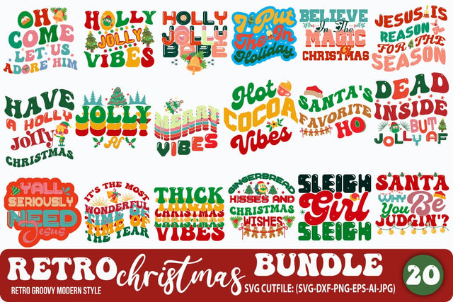 Retro Christmas svg bundle, Funny Christmas SVG , Cut File, Cricut , Clip art , Commercial Use ,Holiday SVG , Christmas Sayings Quotes , Winter, SVG Blessedprint 