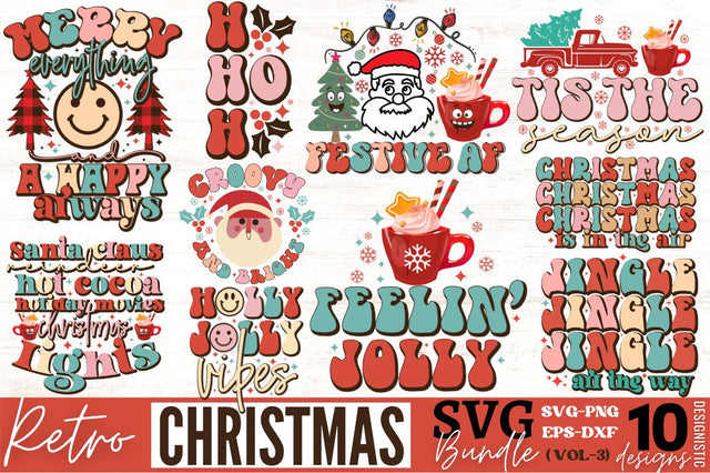 Retro Christmas SVG Bundle, Retro Christmas Bundle SVG DESIGNISTIC 
