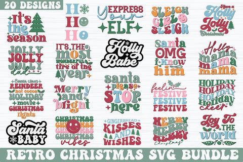 Retro Christmas SVG Bundle SVG akazaddesign 