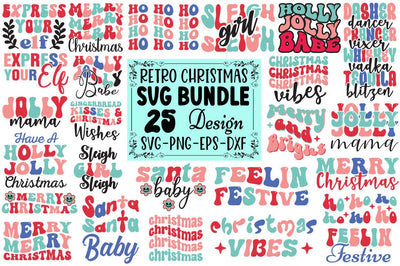 Retro Christmas Svg Bundle SVG Angelina750 