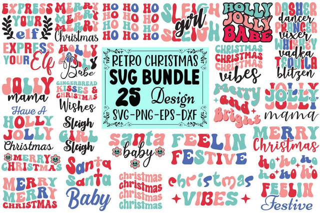 Retro Christmas Svg Bundle SVG Angelina750 