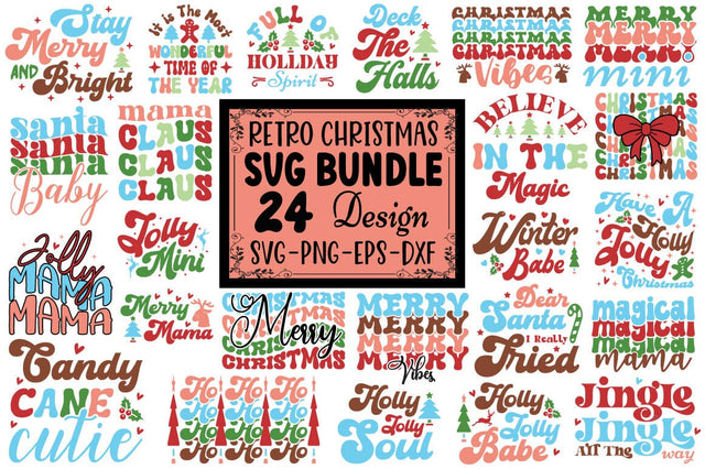 Retro Christmas Svg Bundle SVG Angelina750 