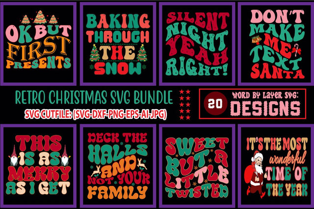 Retro Christmas SVG Bundle SVG Blessedprint 