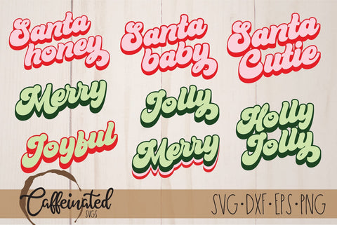 Retro Christmas SVG Bundle SVG Caffeinated SVGs 