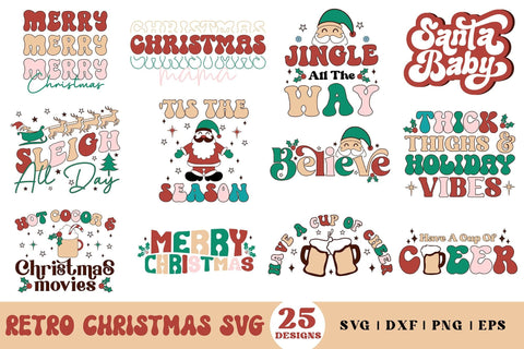 Retro Christmas SVG Bundle SVG CraftLabSVG 