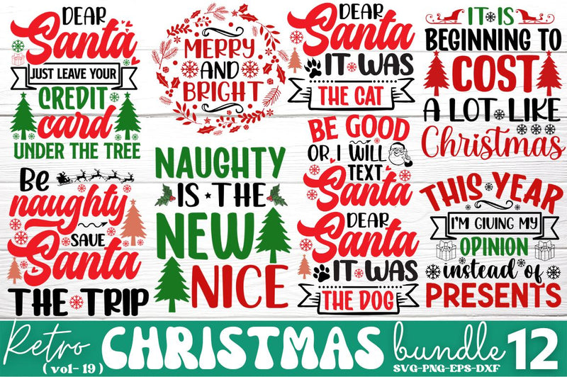 Retro Christmas SVG Bundle SVG DESIGNISTIC 